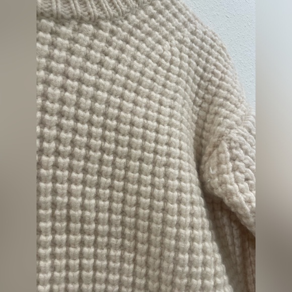 Everlane Cream Chunky Knit Sweater Wool Cashmere XS - Picture 6 of 9